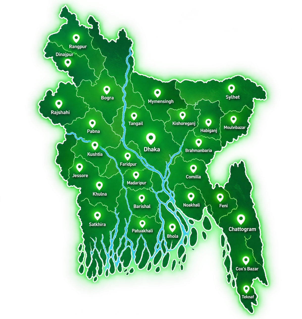 Bangladesh coverage map